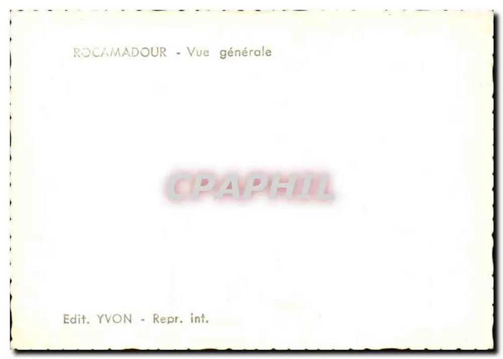 Rocamadour — Vista geral — Edit. YVON - Repr. int. - Verso