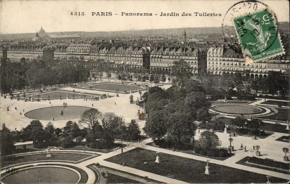 PARIS – Panorama – Jardim das Tuileries — editor C. D. n° 4515 - Frente
