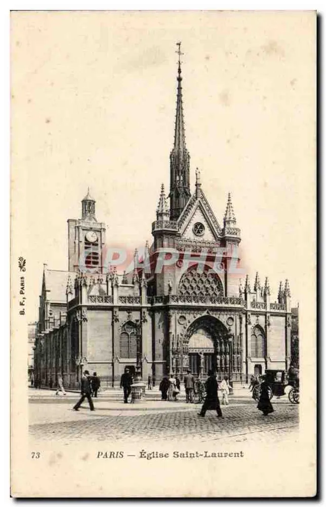 PARIS — Igreja de São Lourenço — B. F., Paris, n° 73 - Frente