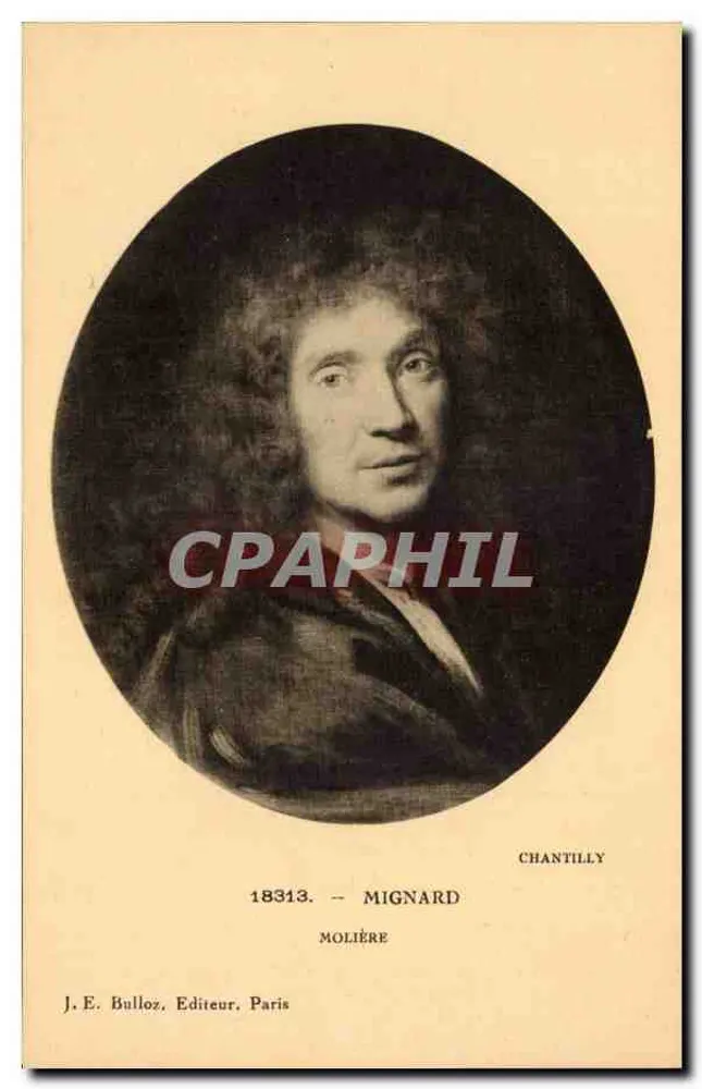 Molière — Portret przez Mignarda — J. E. Bulloz, Wydawca, Paryż - Awers