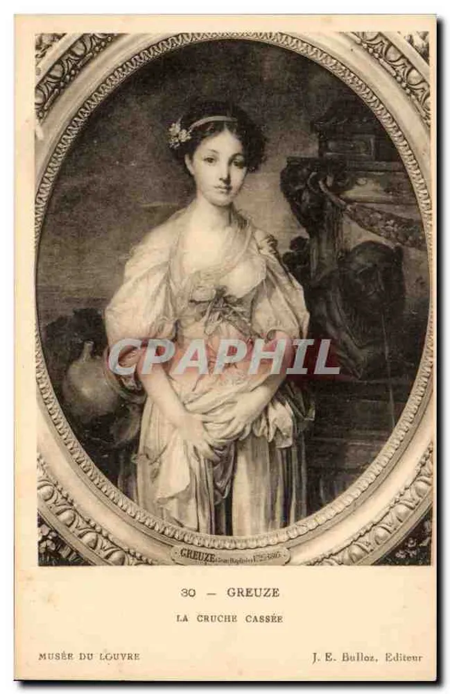 Die zerbrochene Schale — Werk von Jean-Baptiste Greuze — J. E. Bulloz, Verlag - Vorderseite