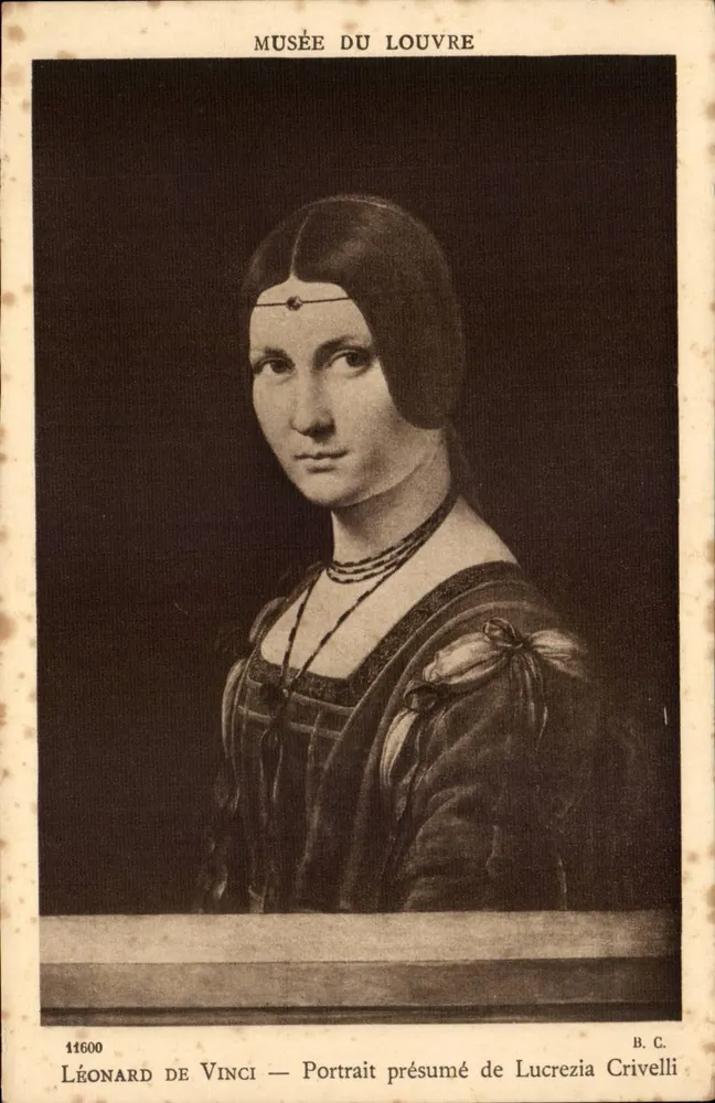 Vermutetes Portrait von Lucrezia Crivelli — Leonardo da Vinci — Musée du Louvre — n° 11600 - Vorderseite