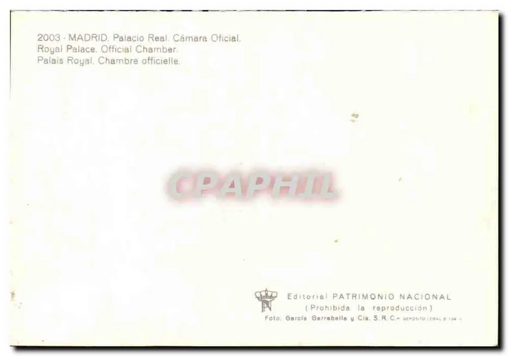Madrid - Palácio Real. Câmara Oficial — Editorial Patrimonio Nacional - Verso