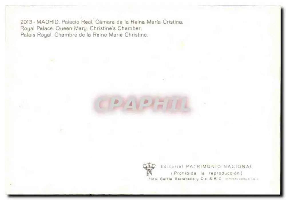 Quarto da Rainha Maria Cristina — Palácio Real, Madrid — Editor Editorial Patrimonio Nacional - Verso