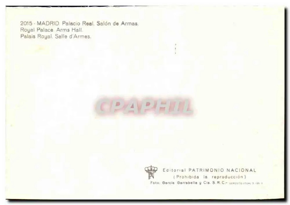 Palácio Real. Salão das Armas — Madrid — Editorial Patrimonio Nacional - Verso