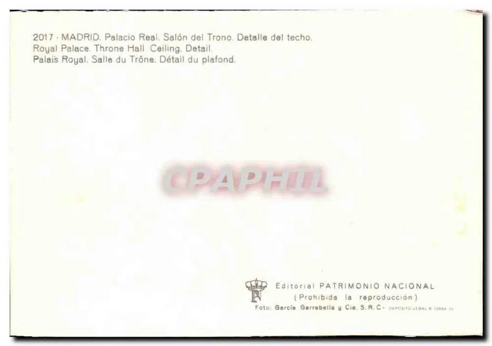 Palácio Real, Salão do Trono — detalhe do teto — Editorial Patrimonio Nacional - Verso