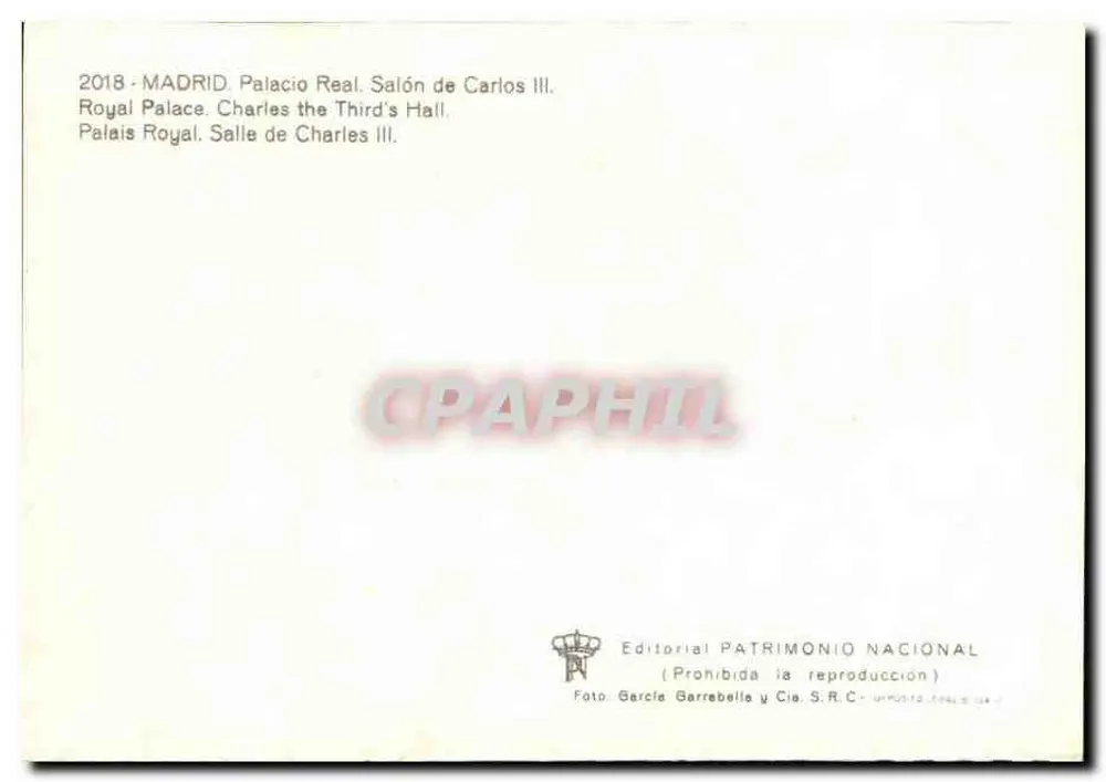 Salão de Carlos III — Palácio Real de Madrid — Editorial Patrimonio Nacional - Verso