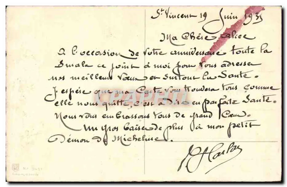 Arranjo de rosas — Boa festa — editor Nr 3451 - Verso