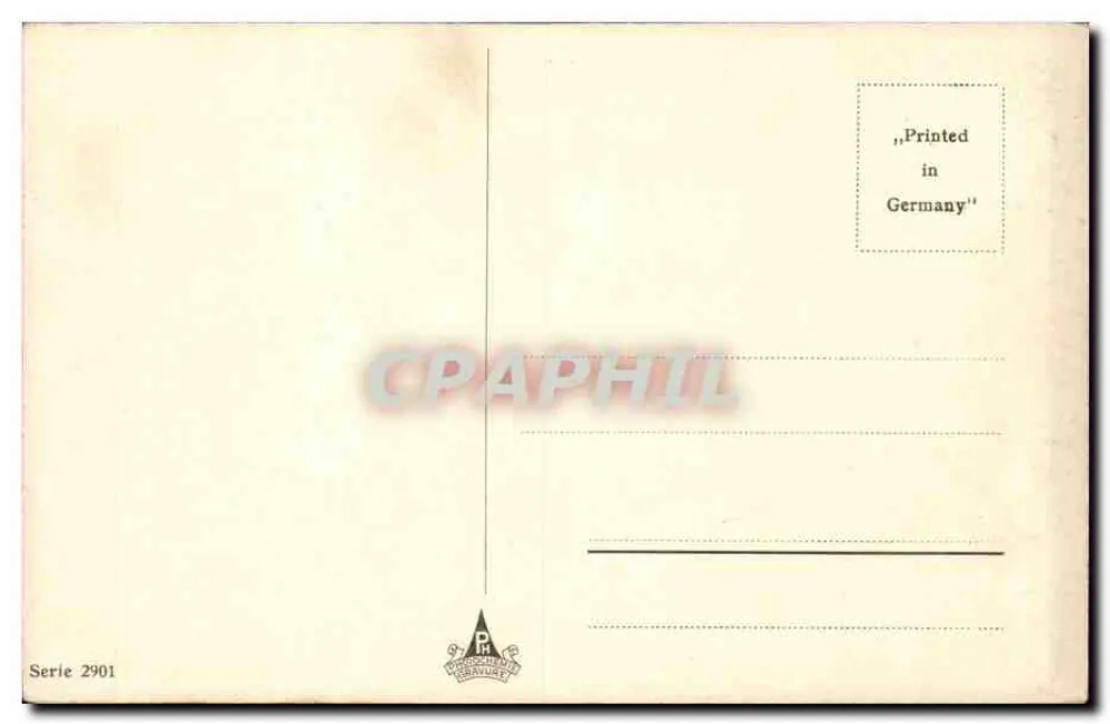 Nacht-Tanz unter dem Mond — Dorf-Szene — Radierung von J. Rizzet, Serie 2901 - Rückseite