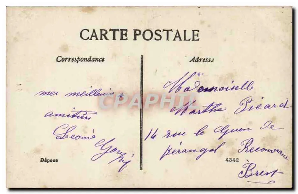 Lächelnde junge Frau — mit Blumenstrauß — Verlag E.D. Nr. 4352 - Rückseite