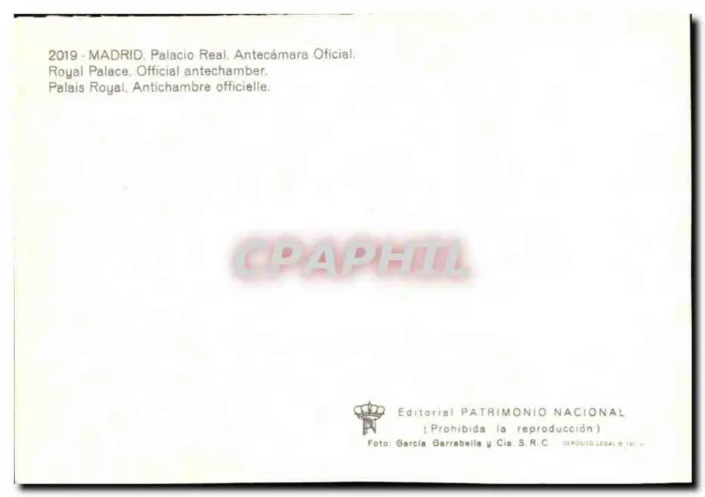Palácio Real. Antecâmara Oficial — Madrid — Editorial PATRIMONIO NACIONAL - Verso