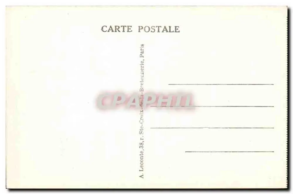 Paris — Kreuzung der Rue de la Paix und der Avenue de l'Opéra — Verlag A. Leconte, Paris - Rückseite