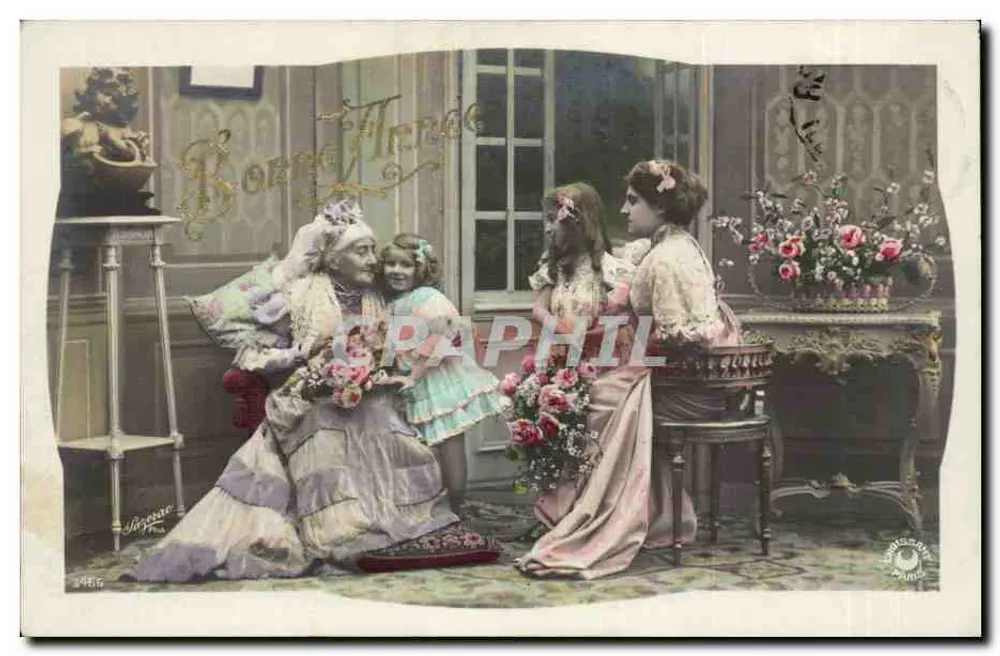 Famille au jardin — Boeuf-Arde — éditeur Sirey & Cie, n° 1466 - Recto