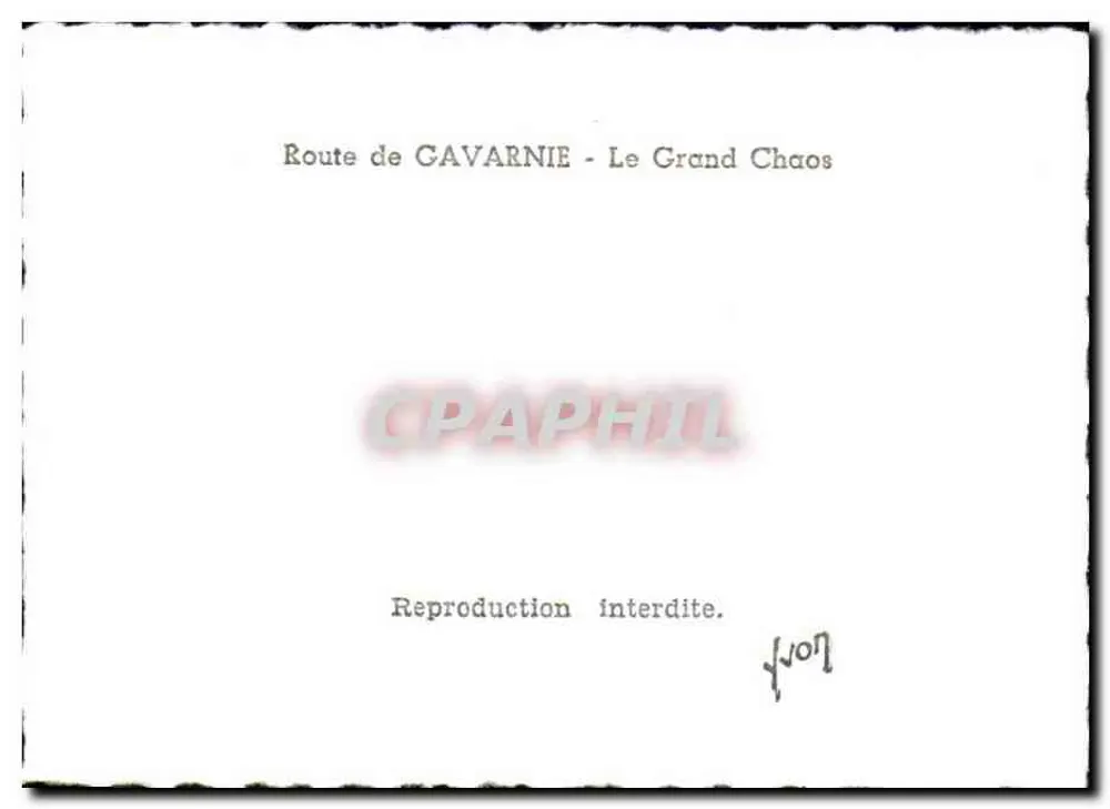 Rodovia de CAVARNIE - O Grande Caos — vista panorâmica — editor não identificado - Verso