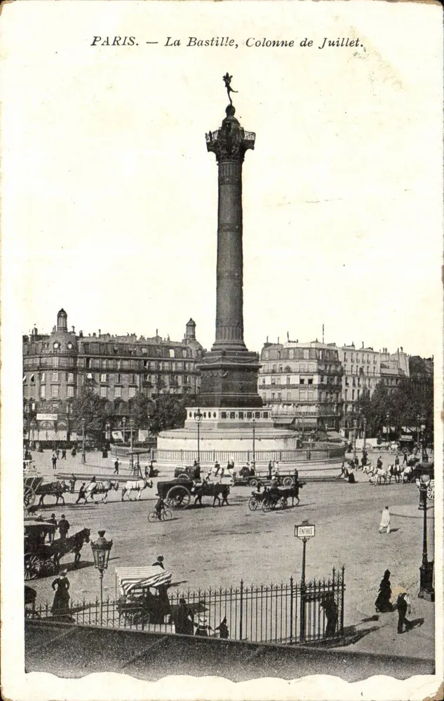 Paris — La Bastille, Colonne de Juillet - Recto