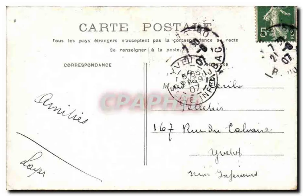 Paris - Boulevard de la Madeleine — vista com o templo da República — editor Lénae - Verso