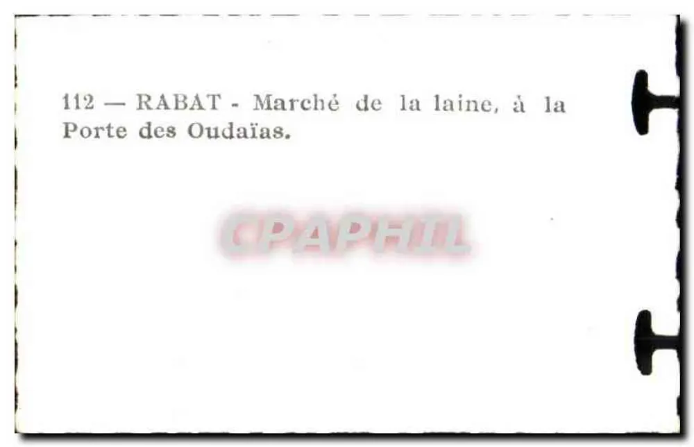 Rabat — Wolle-Markt an der Porte des Oudaïas — n°112 - Rückseite