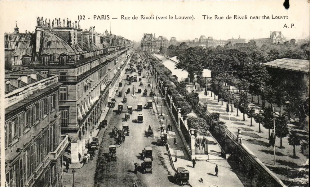 Paris — Rue de Rivoli (em direção ao Louvre) — A.P. n°102 - Frente