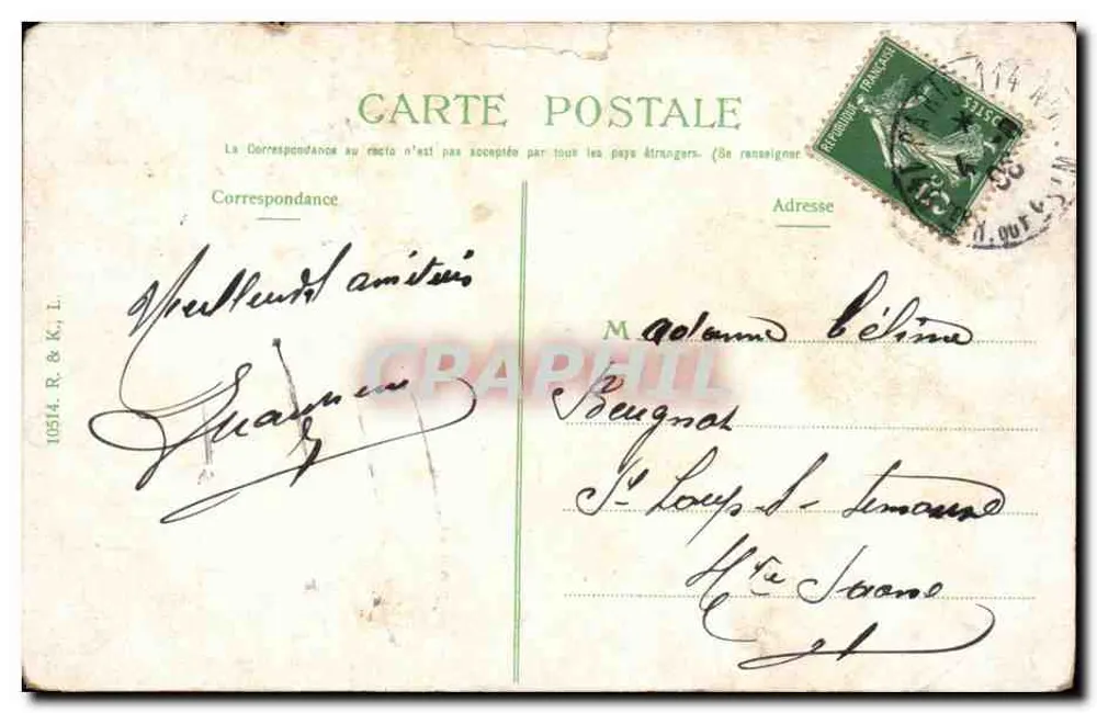 Paris — A Bolsa — Editor R & K, n° 10514 - Verso