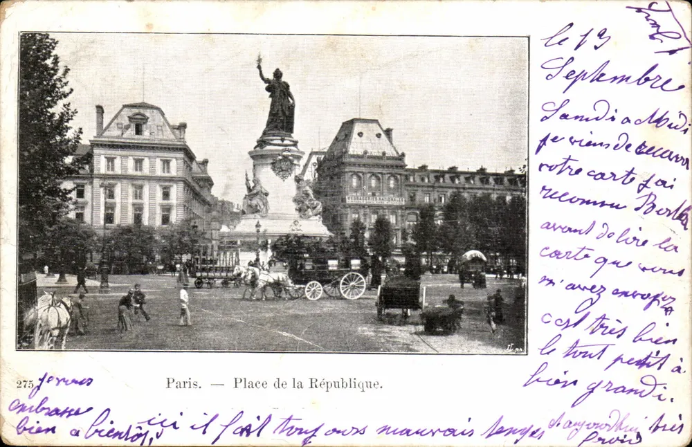 Paris — Place de la République — J. Ferro, Nr. 275 - Vorderseite