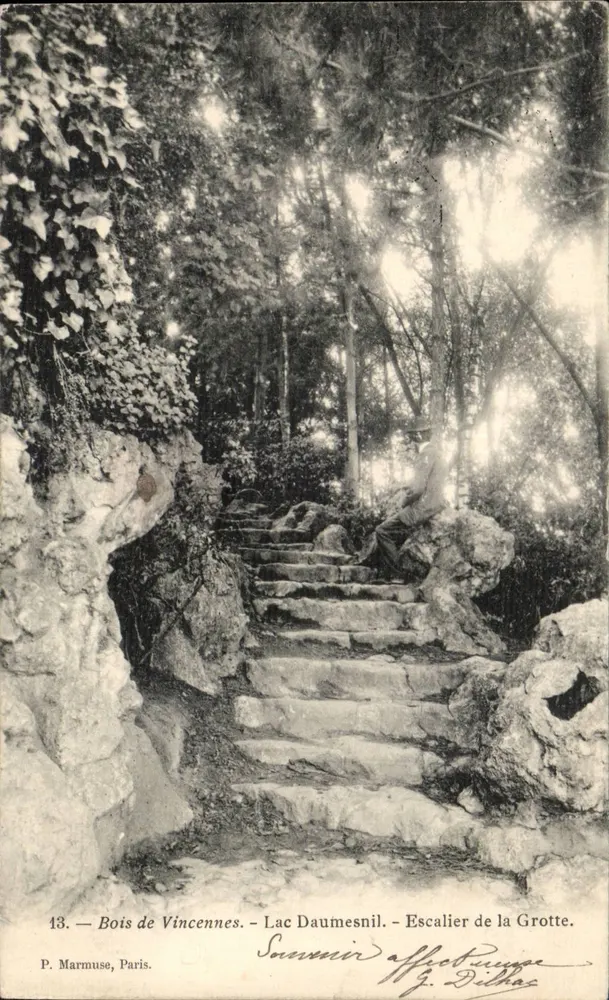 Vincennes-Wald — See Daumesnil — Höhle-Treppe — P. Marmuse, Paris, n°13 - Vorderseite