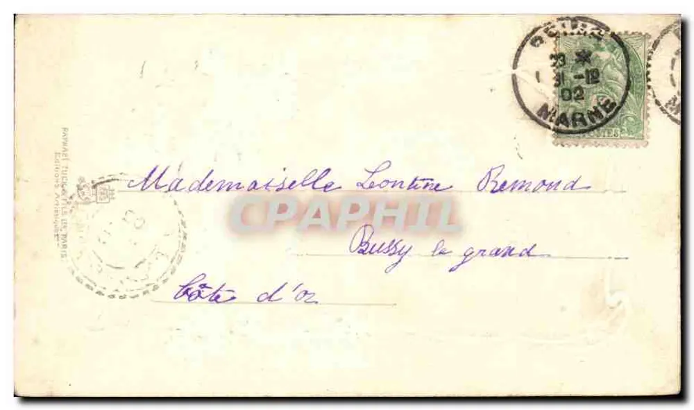 Flores — carta postal com mensagem manuscrita — Éditions TUBAC e LES PARIS - Verso