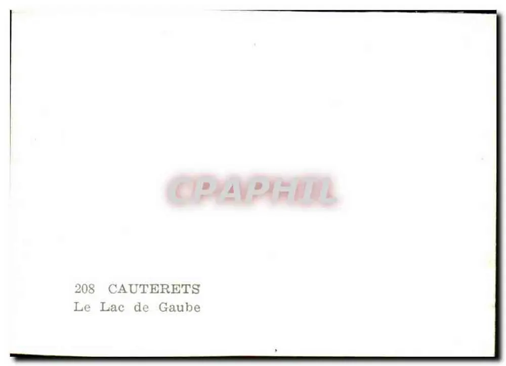 Le Lac de Gaube — Cauterets — 208 - Verso