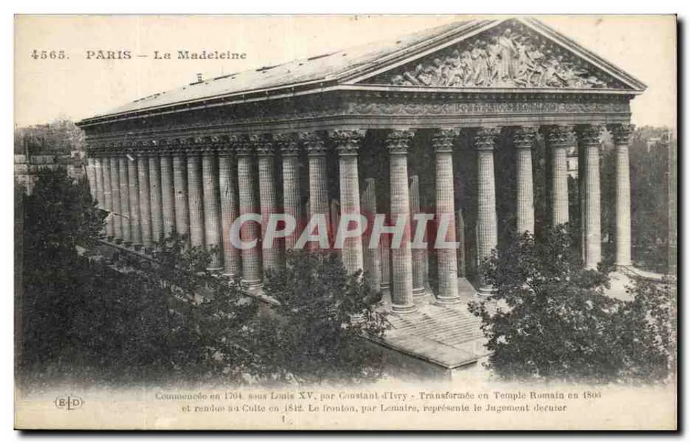 PARIS — A Madeleine — Editora B.D. n° 4565 - Frente