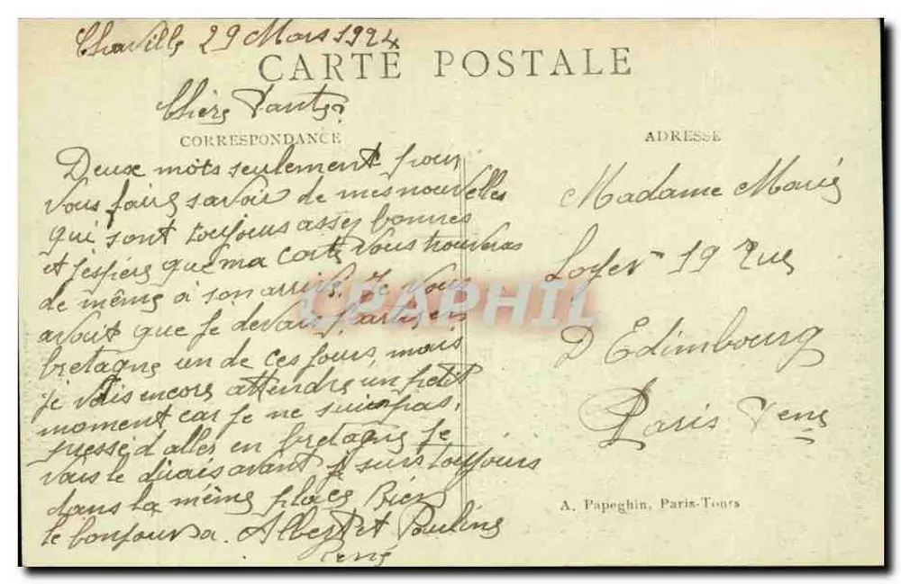 Paris – O Palácio do Luxemburgo — A.P. n°236 - Verso