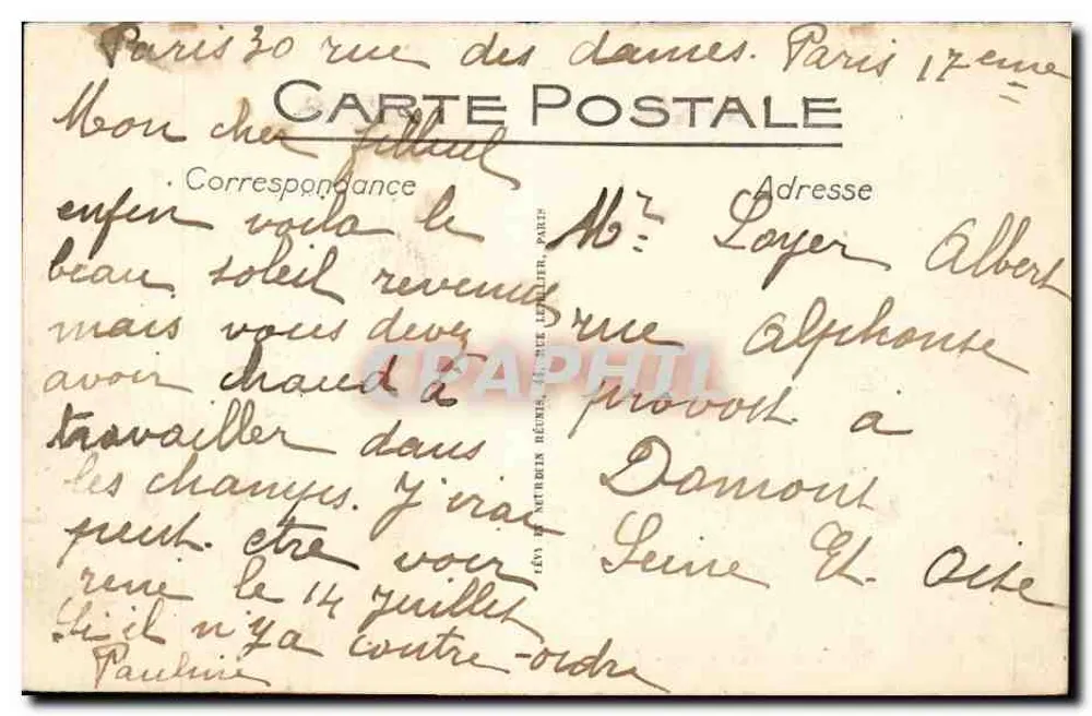 PARIS - Hotel de Ville - LL - 118 - Verso