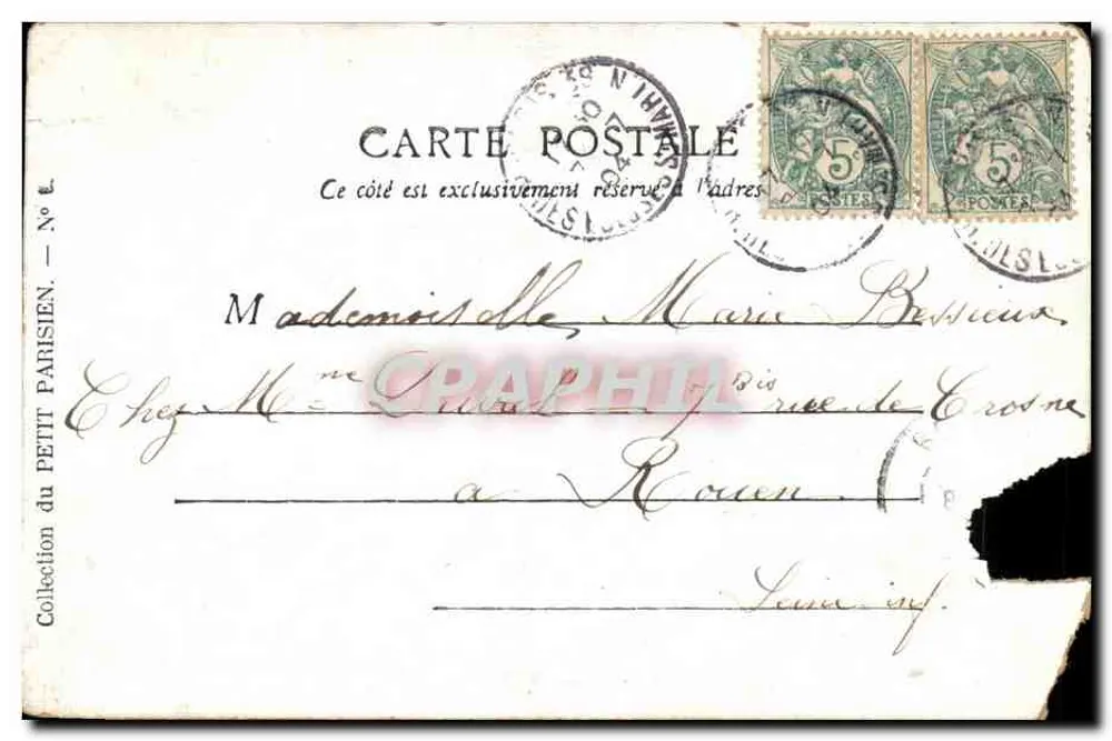 Paris — A Avenida dos Campos Elísios — Editor do Petit Parisien, N° 9 - Verso
