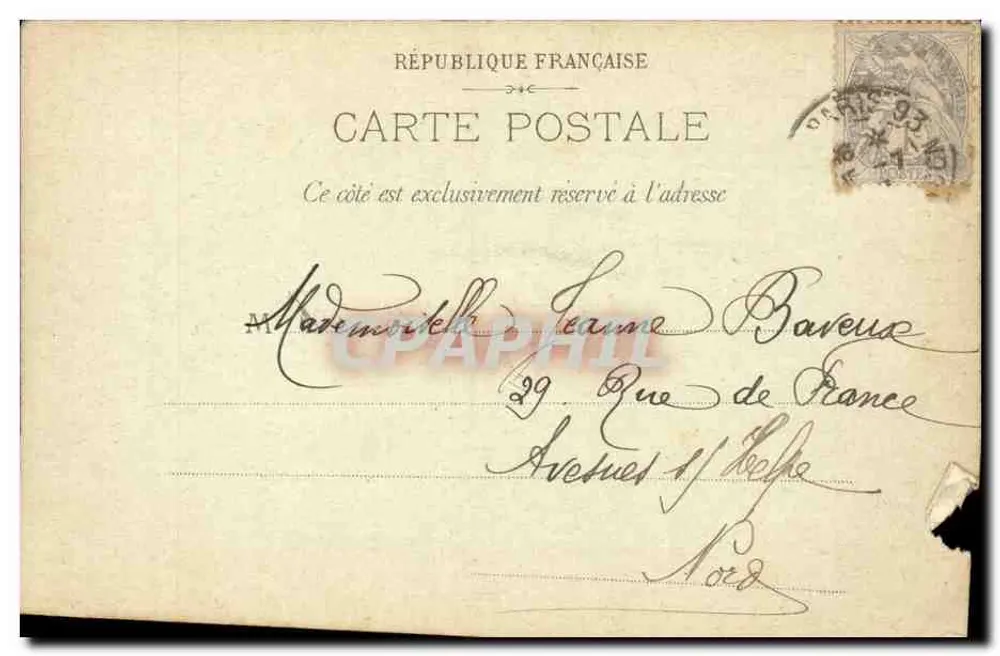 Paris — Fontaine de Médicis (Luxembourg) — Paris, 19 avril 1902 - Verso