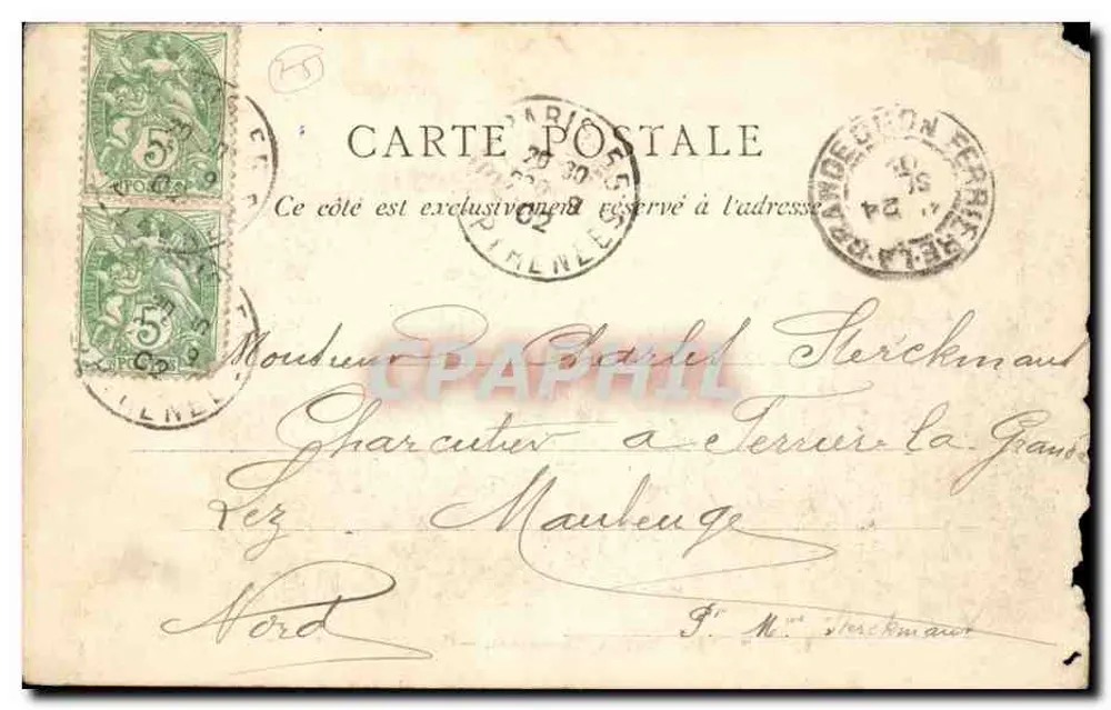 PARIS. Buttes Chaumont — A Ponte — editor anônimo, n° 168 - Verso