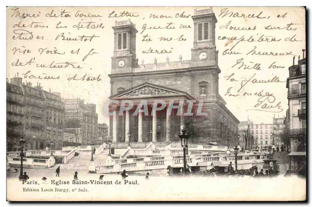 Paris — Igreja de São Vicente de Paulo — Edição Louis Burgy, n° 503r - Frente