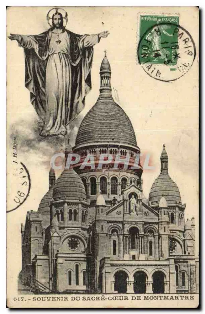 Sacré-Cœur von Montmartre — J.H. Déjot, Nr. 017 — Verlag nicht sichtbar - Vorderseite