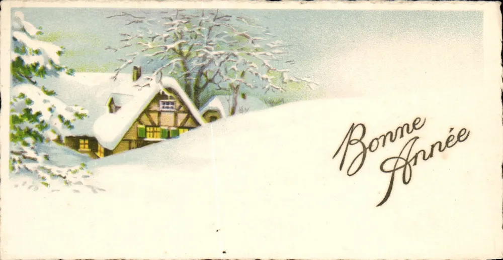 Schneebedeckter Schloss — Frohe Neujahr — Neujahrs-Karte - Vorderseite