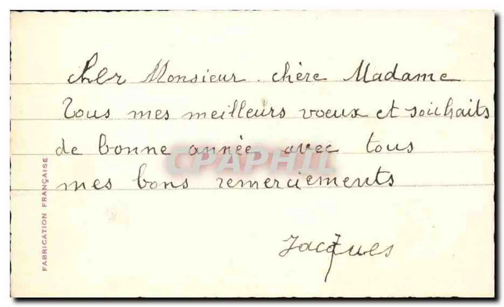 Pansées — Buon Anno — Fabbricazione Francese - Verso