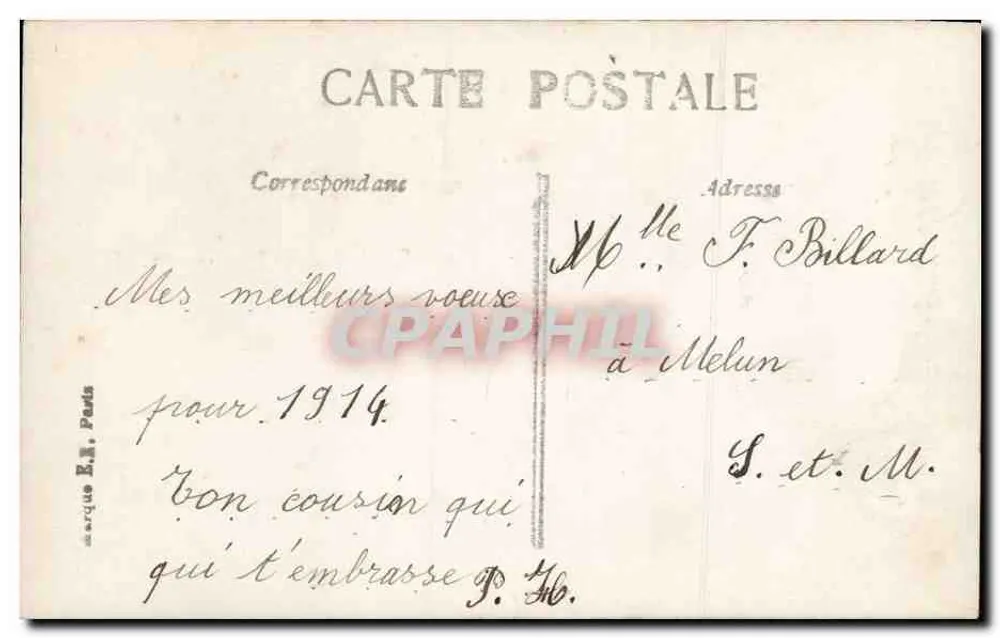 Jeune femme en robe verte tenant un bouquet — 'Foyeuse Année' — n° 8253 - Verso