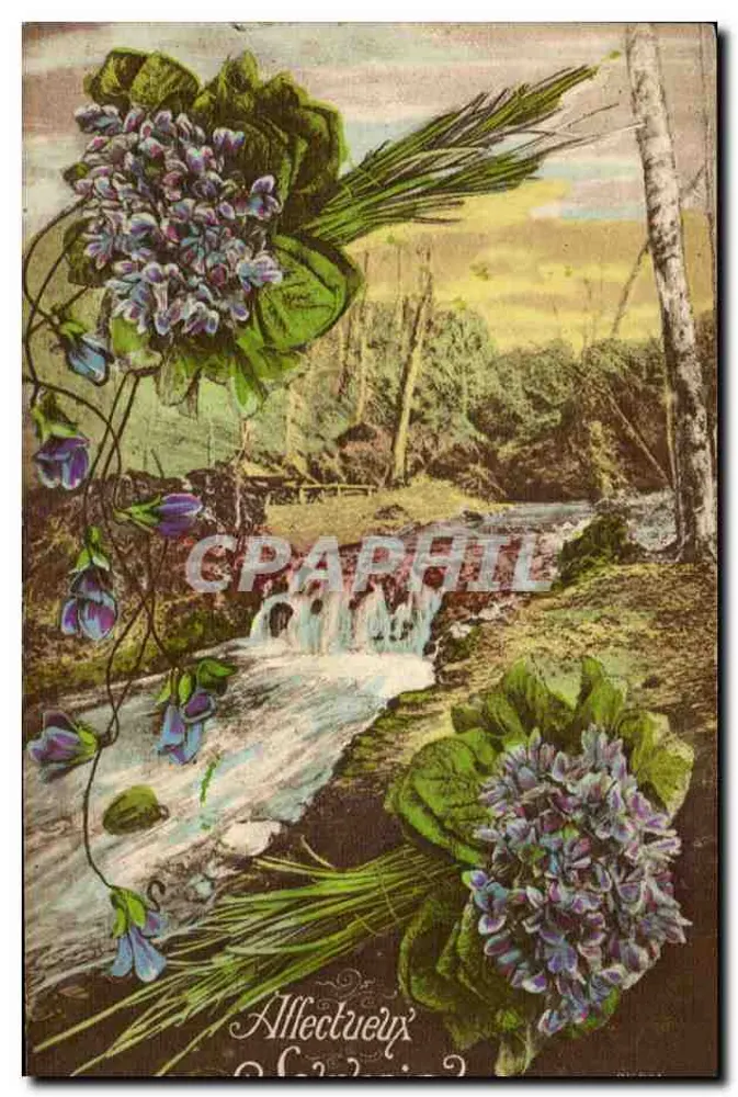 Flores de lavanda — paisagem de riacho — Edição Sid Paris - Frente
