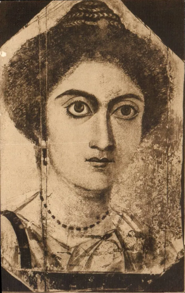 Junge Frau — Portrait auf Papyrus — Fratelli Alinari, n°4253 - Vorderseite