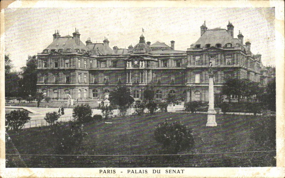 Paris - Palácio do Senado — vista do edifício e do jardim — Imp. P. Schneider et Cie, Paris - Frente