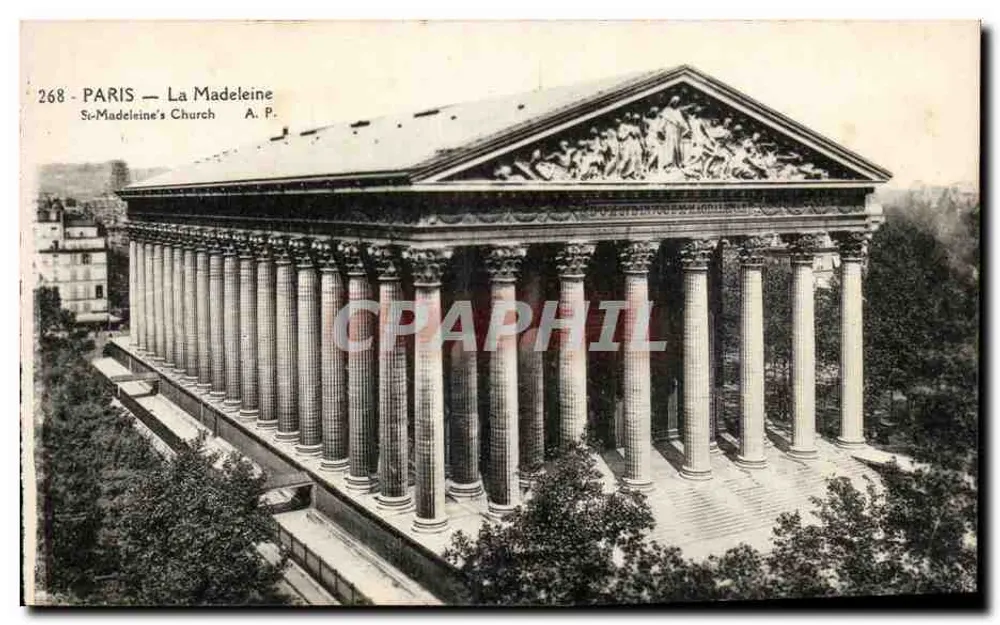 Paryż — Widok na Bazylikę Madeleine — A.P. n°268 - Awers