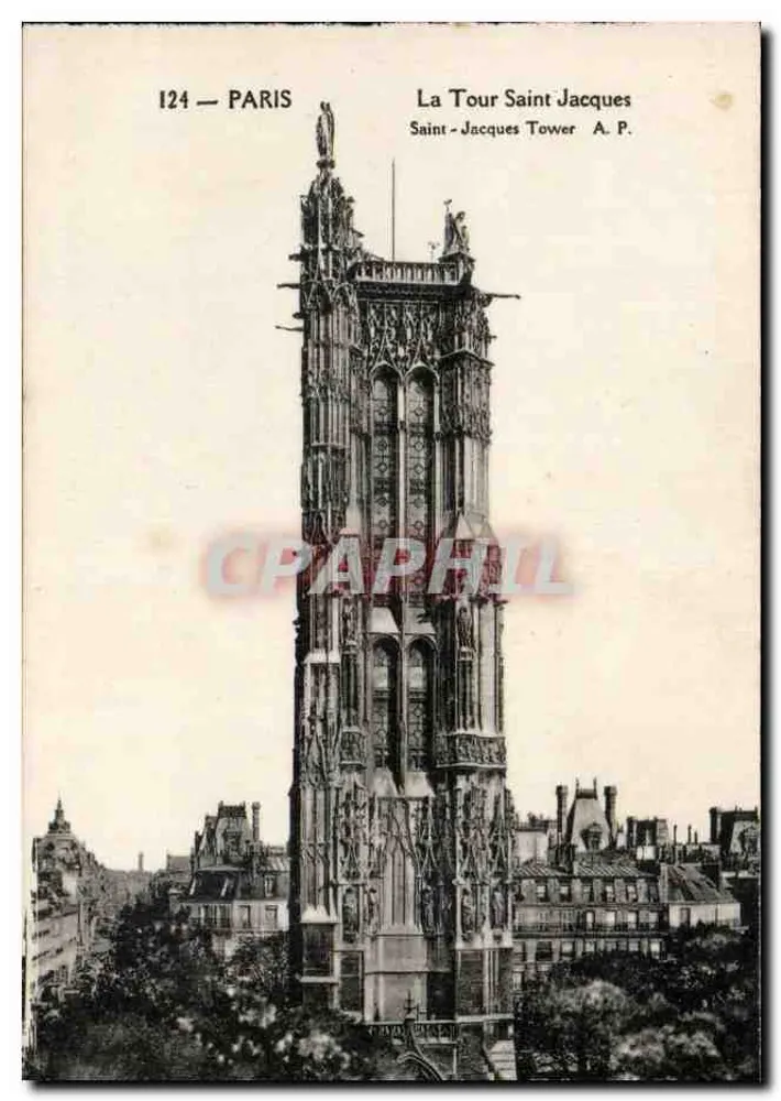 Paris — Torre Saint Jacques — A. Papeghin, Paris-Tours - Frente