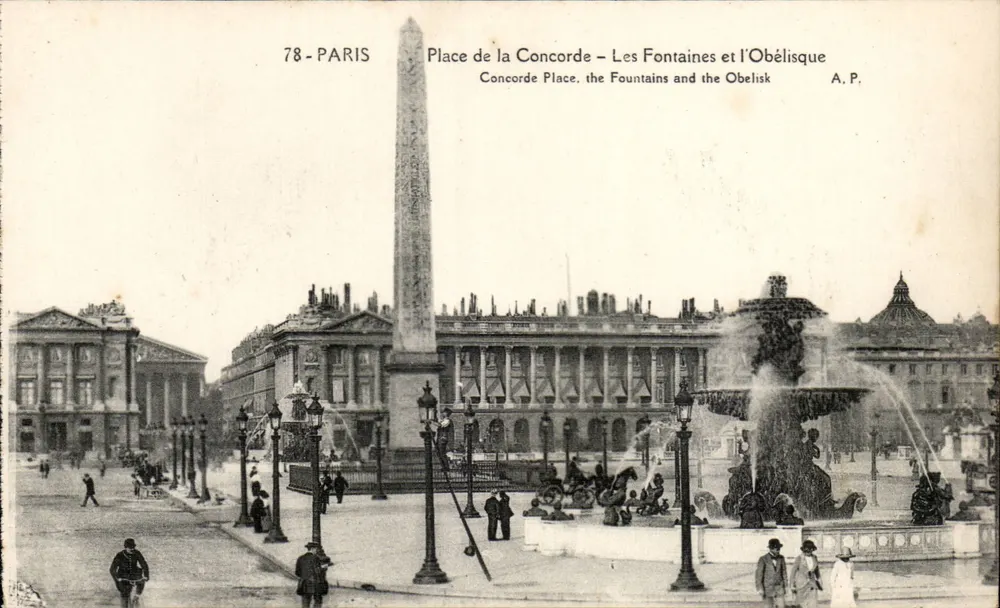 Place de la Concorde — Die Fontänen und der Obelisk — A.P. - Vorderseite