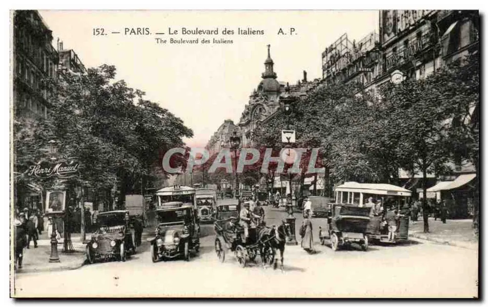 PARIS — O Boulevard dos Italianos — Henri Manuel, n°152 - Frente