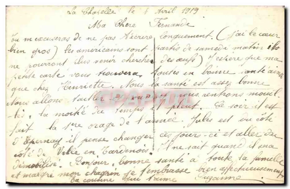 Ogród kwitnący — widok ogrodu z aleją i drzewami — nr 1836 - Rewers