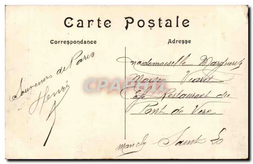 Paris — Boulevard de la Madeleine — C.M. - Rückseite