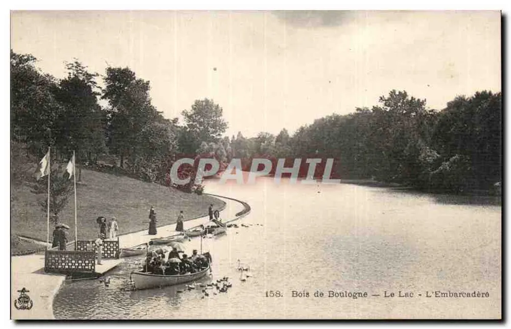 Bois de Boulogne — Le Lac — L'Embarcadère — 158 - Recto