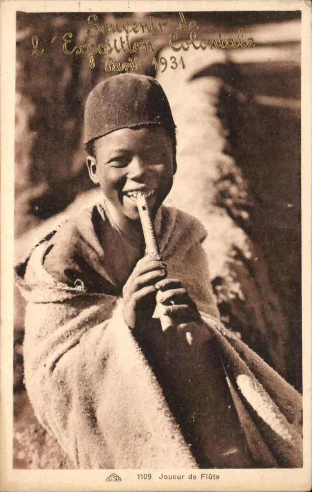 Flötenspieler — Erinnerung an die Kolonialausstellung Paris 1931 — Serie 1109 - Vorderseite