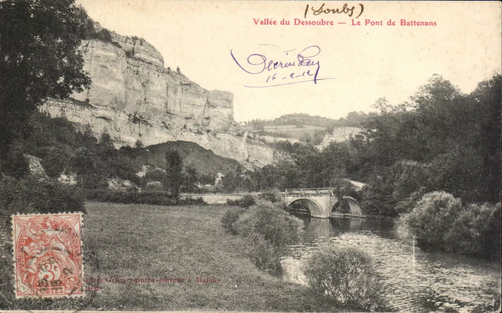 Vale do Dessoubre — O Ponte de Battenans — Gilly, pintor-editor em Marche - Frente